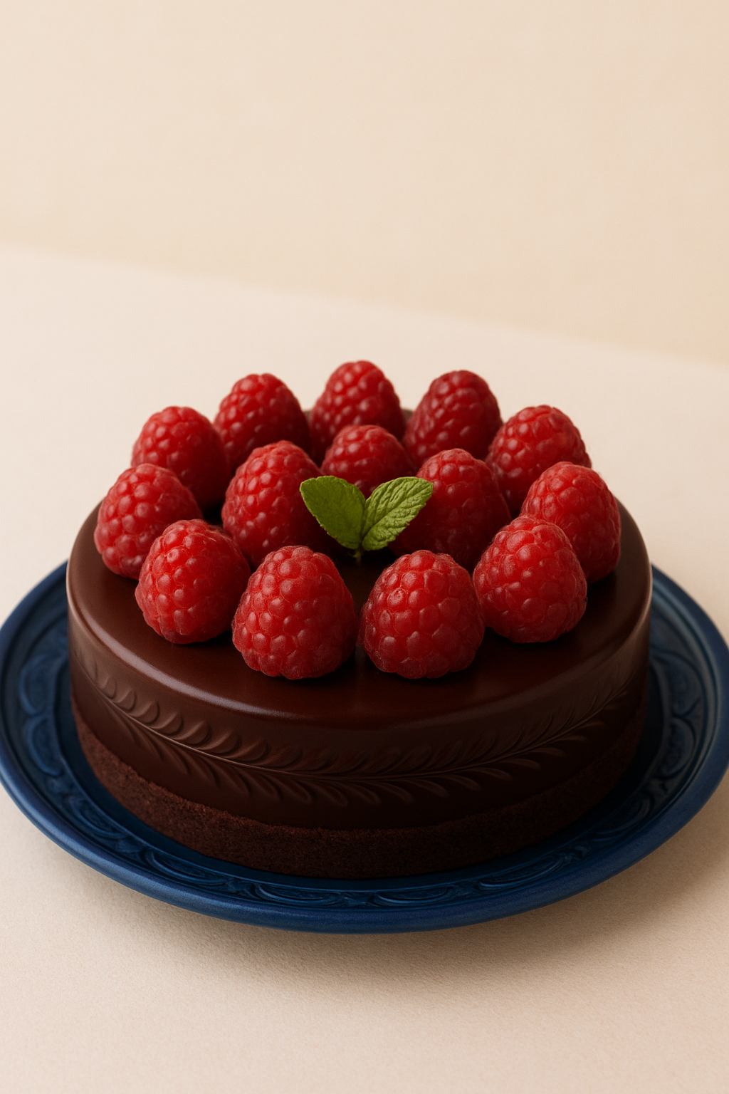 Tarta de Chocolate con Frambuesas